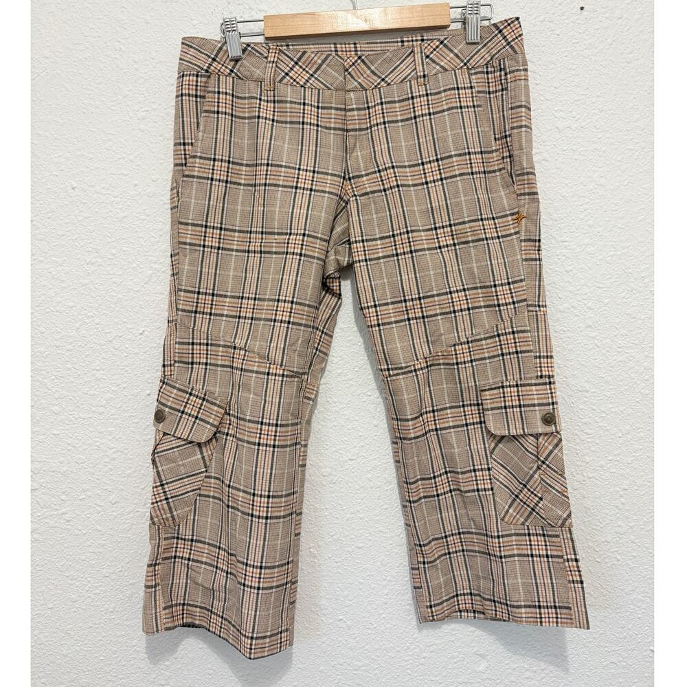 Vintage Y2K Plaid Capris Cargo Mid Rise Skater Girl Grunge Avril